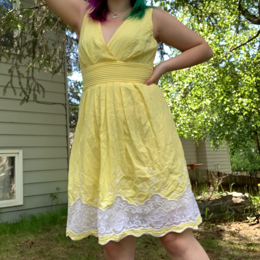 Beautiful yellow flowy dress